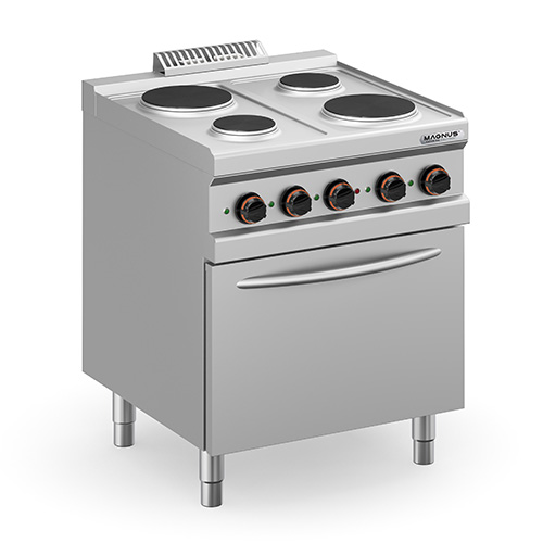 Fogão Elétrico 4 Placas Redondas e Forno GN2/1 Linha 700