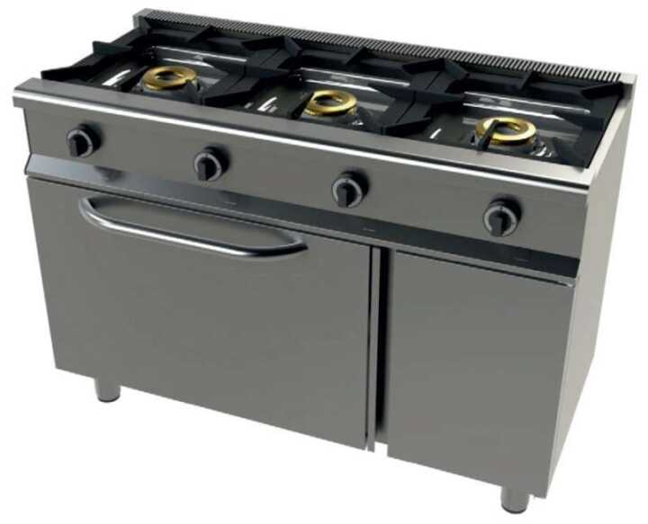 Fogão a Gás Profissional c/ Forno GN1/1, 3 Queimadores 28,5 kW