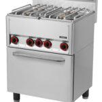 Fogão Industrial a Gás 4 Queimadores c/ Forno Elétrico GN 1/1 66 cm