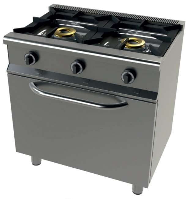 Fogão Industrial a Gás com Forno GN 1/1, 2 Queimadores, Linha 550