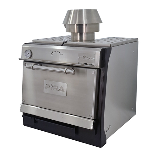 Forno a Carvão Industrial em Inox 65 kg/h - Porta Cega