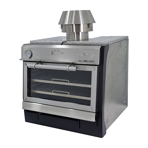 Forno a Carvão Industrial com Porta de Vidro e 65 kg/h