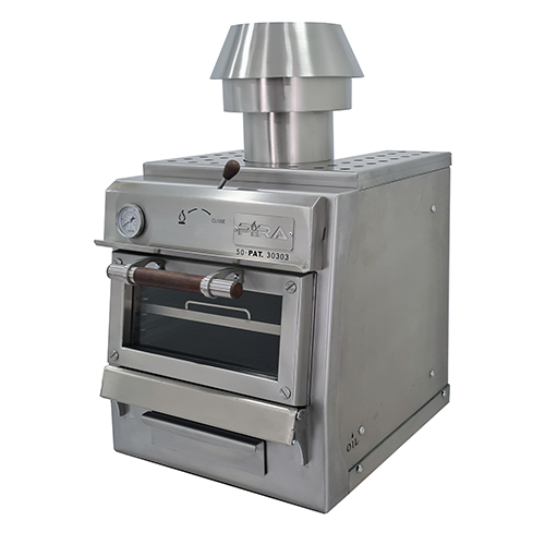 Forno a Carvão c/ Porta de Vidro Elevável 30 kg/h