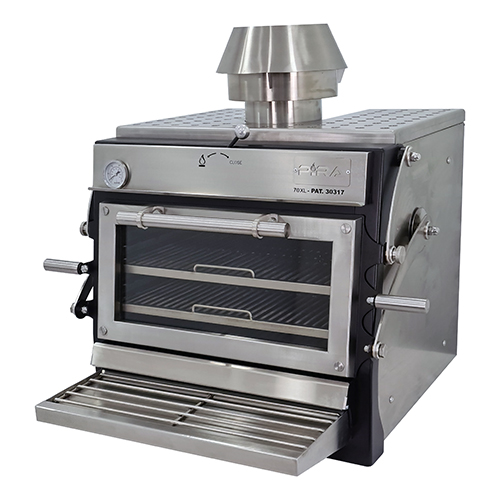 Forno a Carvão Profissional em Inox e Frente Pintada