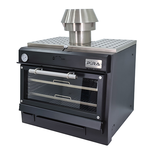 Forno a Carvão Profissional com Porta de Vidro 800x685x650mm