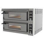 Forno Elétrico de Pizza Profissional, 2 Câmaras, Tijolo Refratário