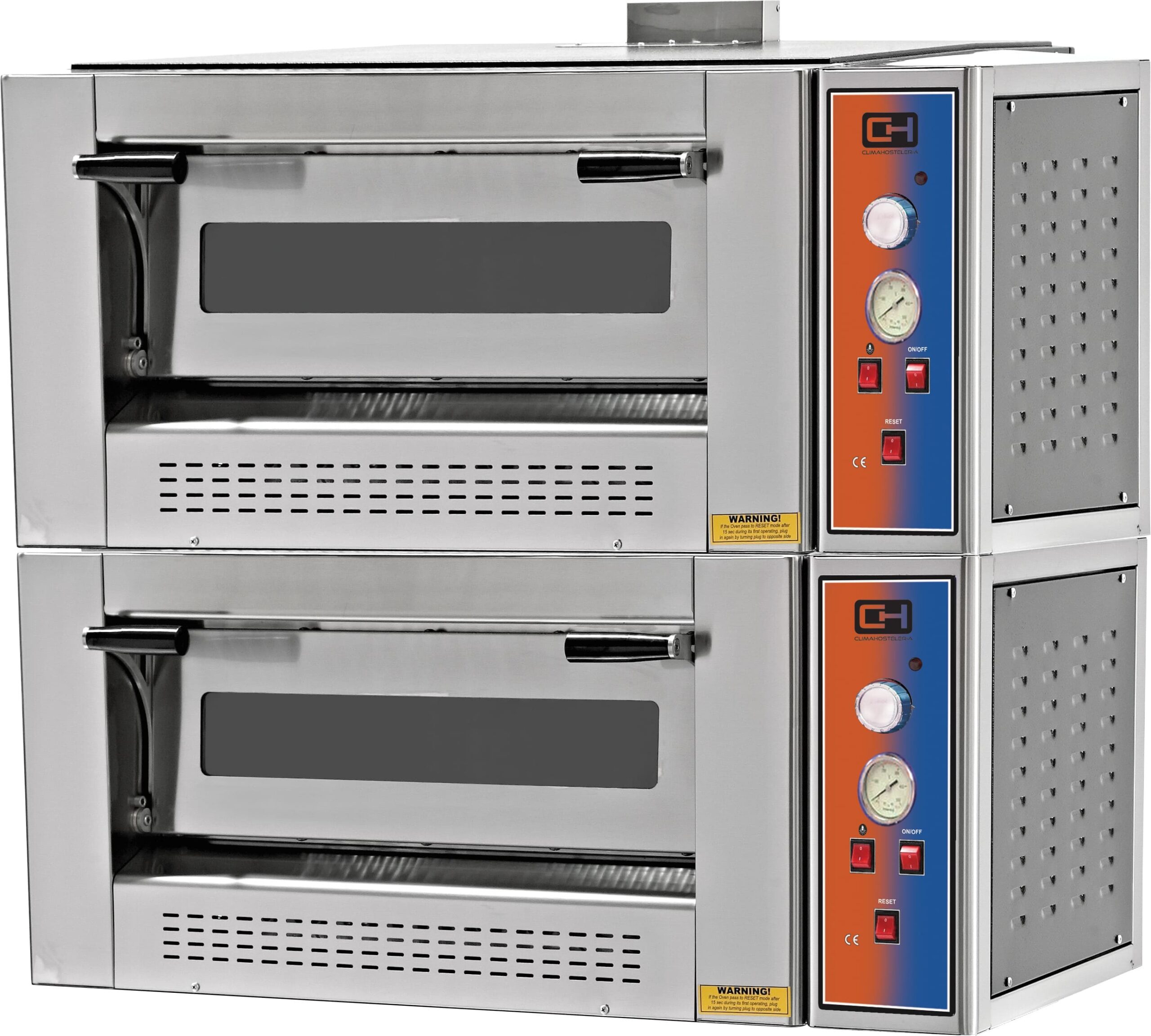 Forno de Pizza Industrial a Gás 4+4 Pizzas Ø 30cm