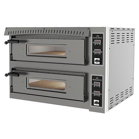 Forno de Pizza Elétrico Digital com 2 Câmaras - 70x105x15 cm