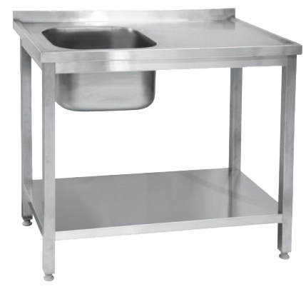 Lavadouro Industrial Inox com Bancada 1500x600mm