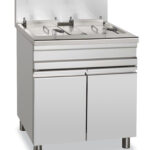 Fritadeira Industrial a Gás 14+14L com Móvel