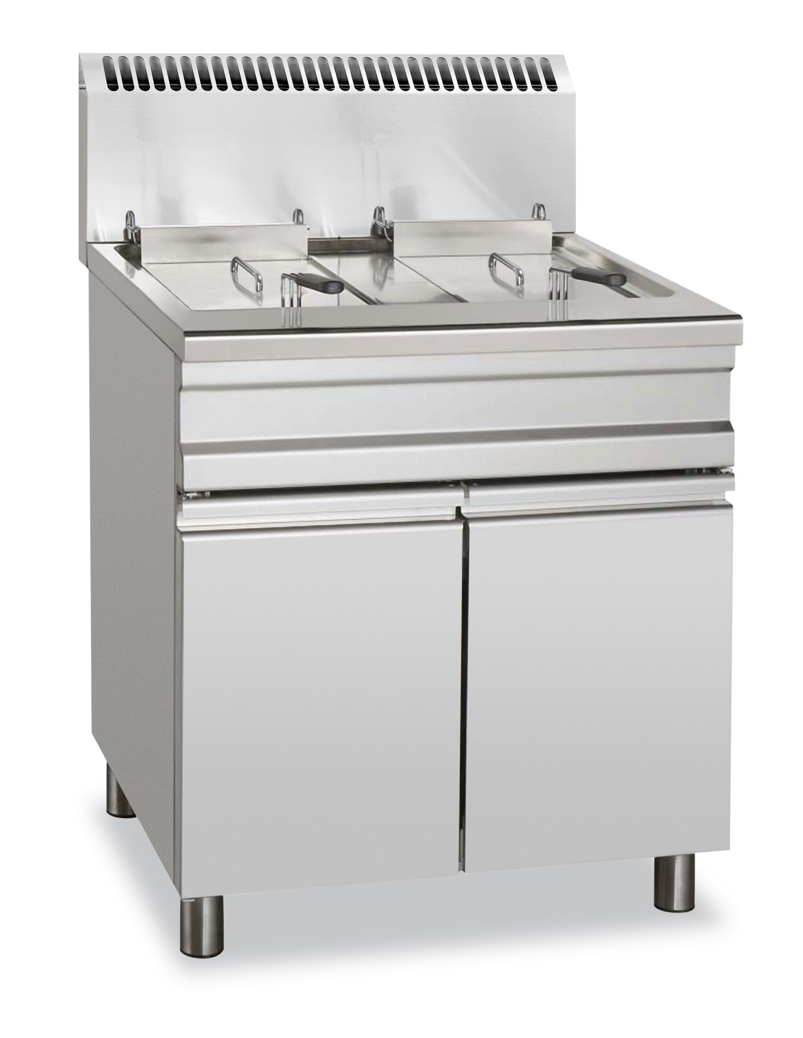 Fritadeira Industrial a Gás Dupla 2x17.5L com Armário