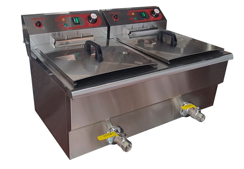 Fritadeira Elétrica Industrial 12+12L de Sobremesa