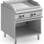 Fry-top a Gás 800mm Placa Lisa/Ranurada Cromo Duro