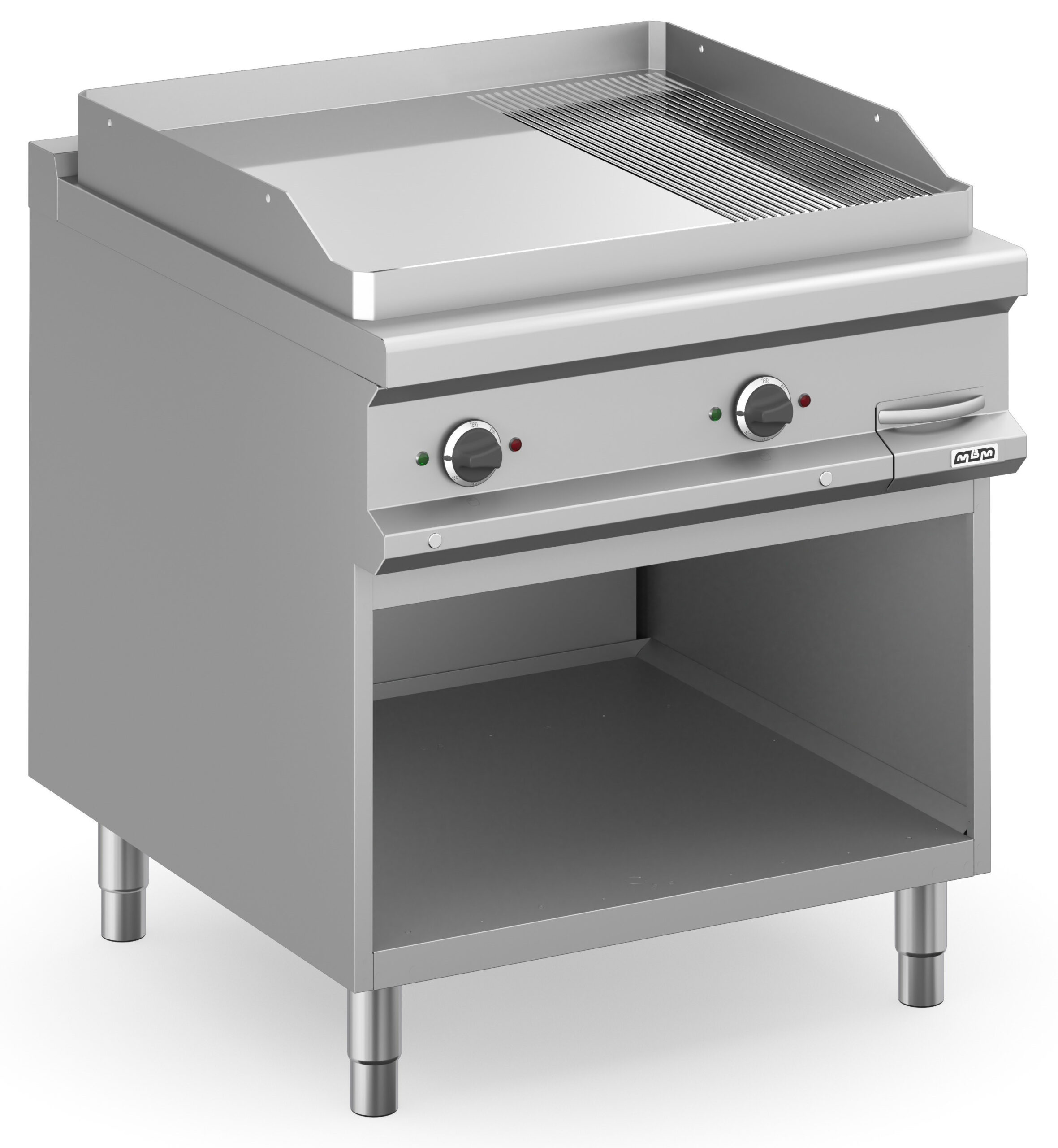 Fry-Top Elétrico Cromado Liso e Ranurado, 80cm
