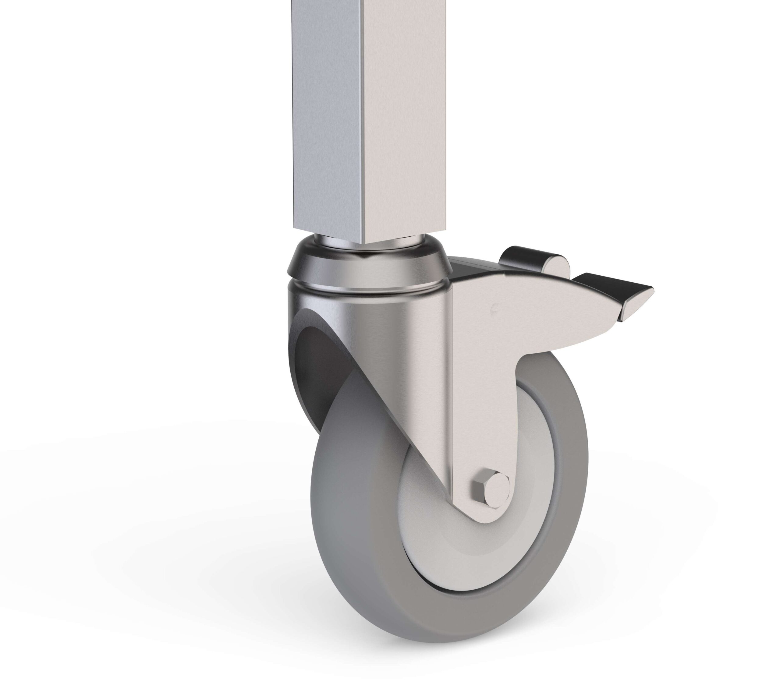 Conjunto de 4 Rodízios Galvanizados de 125 mm de Diâmetro