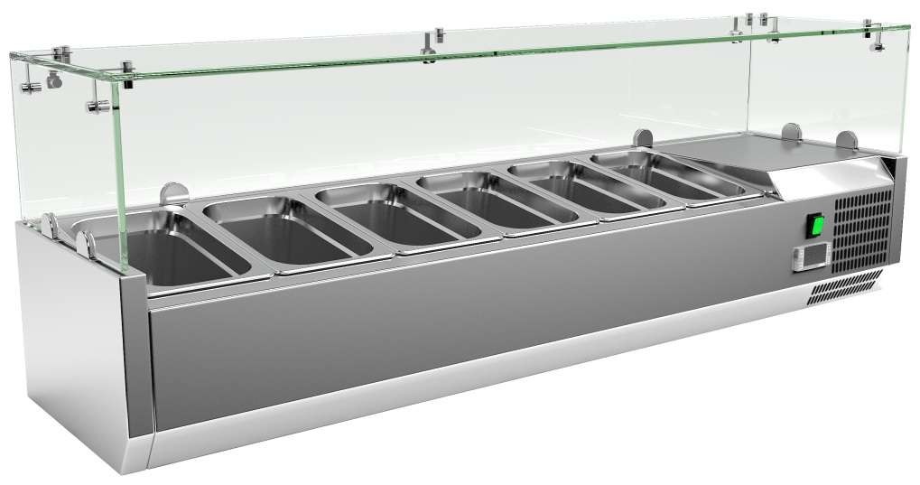 Vitrine Refrigerada Expositora de Balcão GN1/4 - 6 Tabuleiros