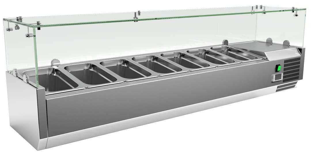 Vitrine Refrigerada Expositora de Balcão GN1/4 - 7 Cubas