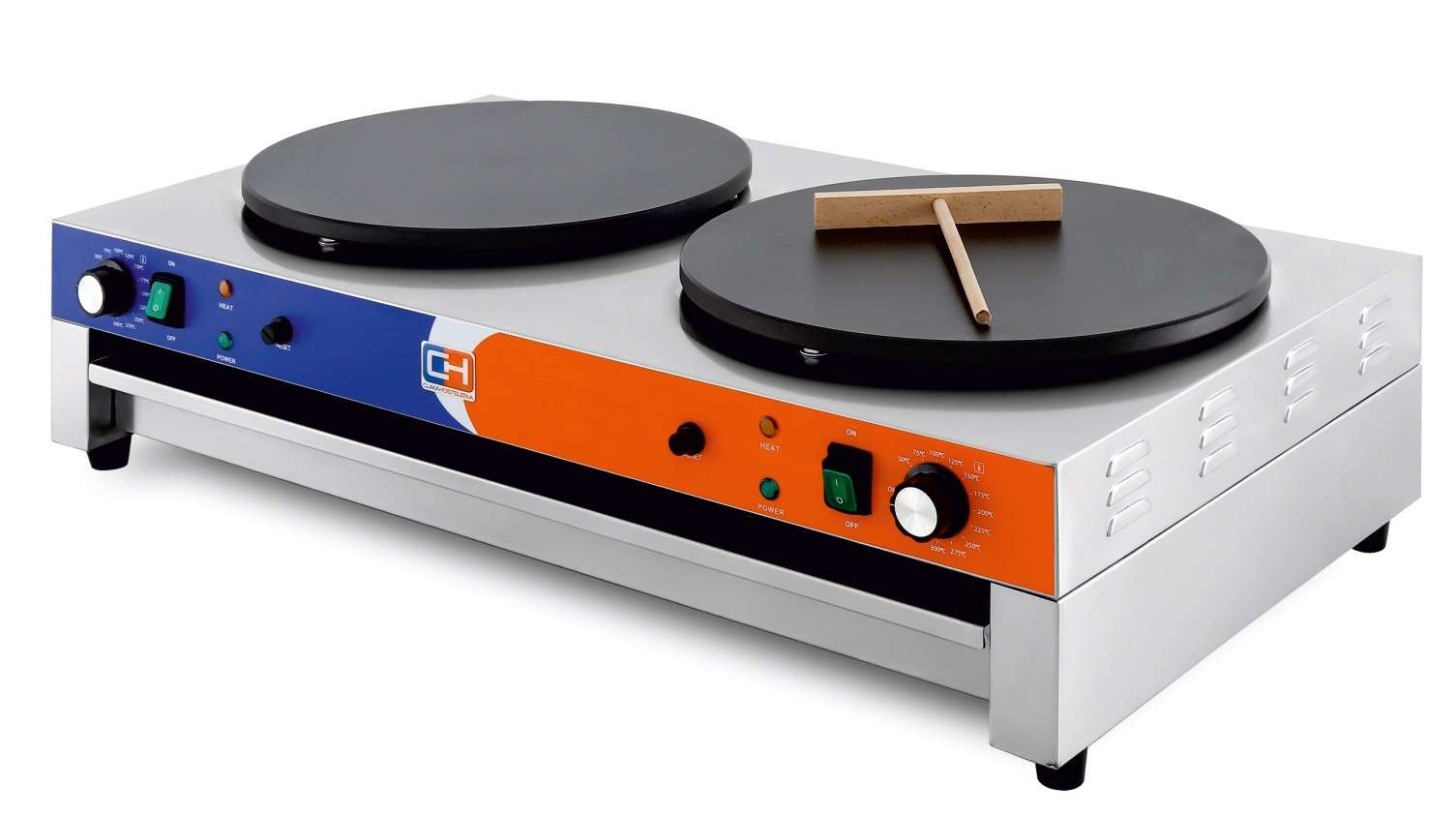 Máquina de Crepes Elétrica Dupla 6kW 90x48cm