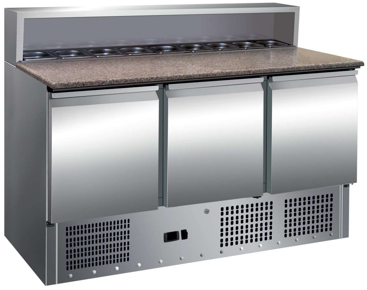 Mesa Refrigerada de Saladas 3 Portas Granito GN1/1