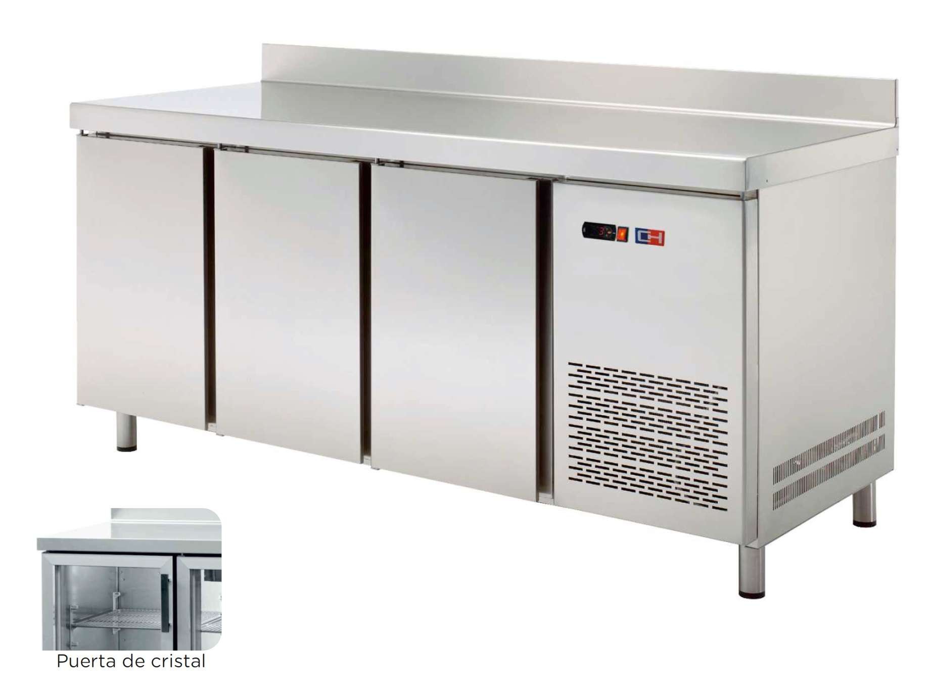 Mesa Refrigerada de Apoio Cristal 2 Portas 600mm