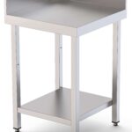 Mesa de Trabalho Angular Inox com 1 Prateleira Inferior 700x600mm