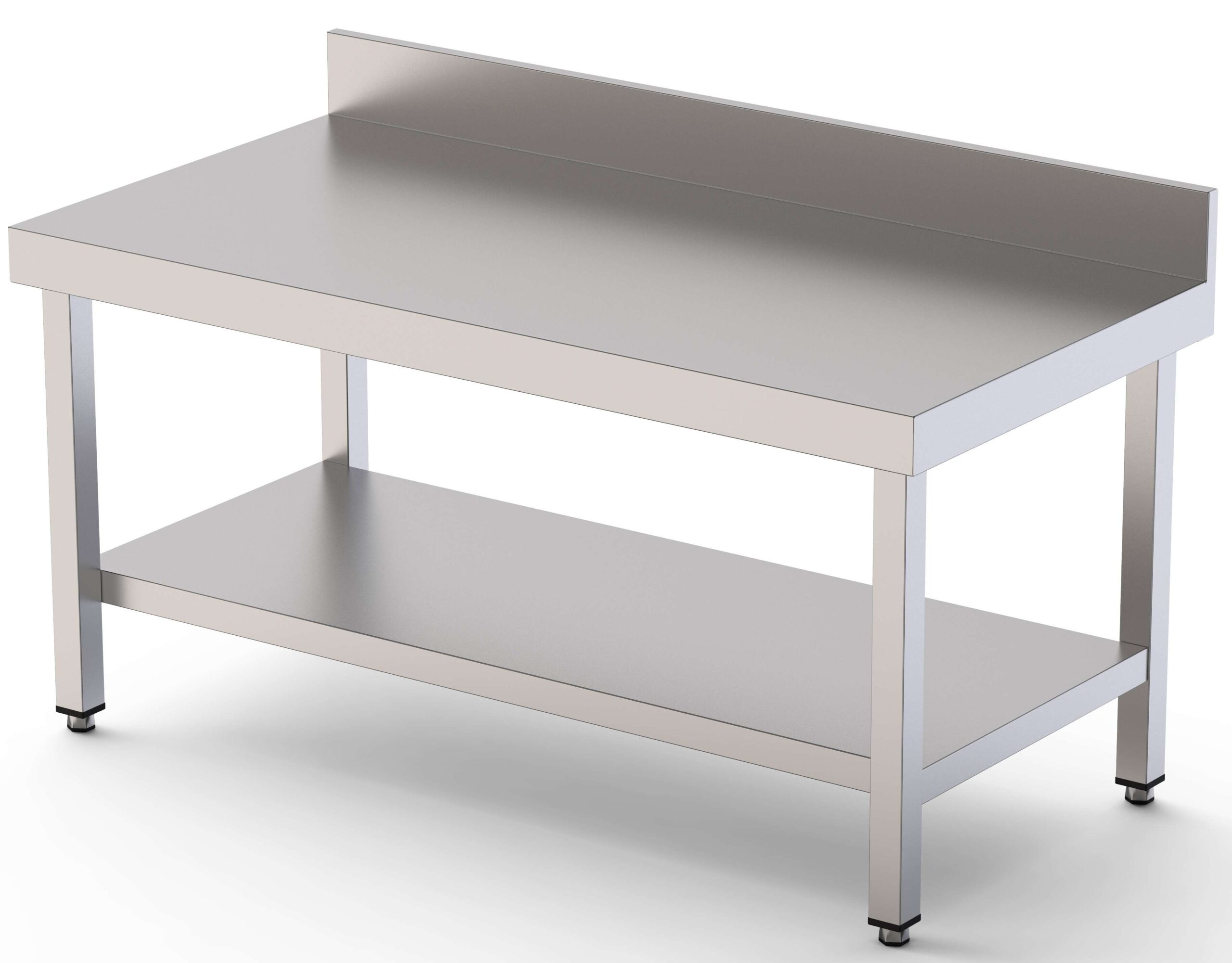 Mesa de Trabalho Inox Mural com Prateleira Inferior 1100x700 mm