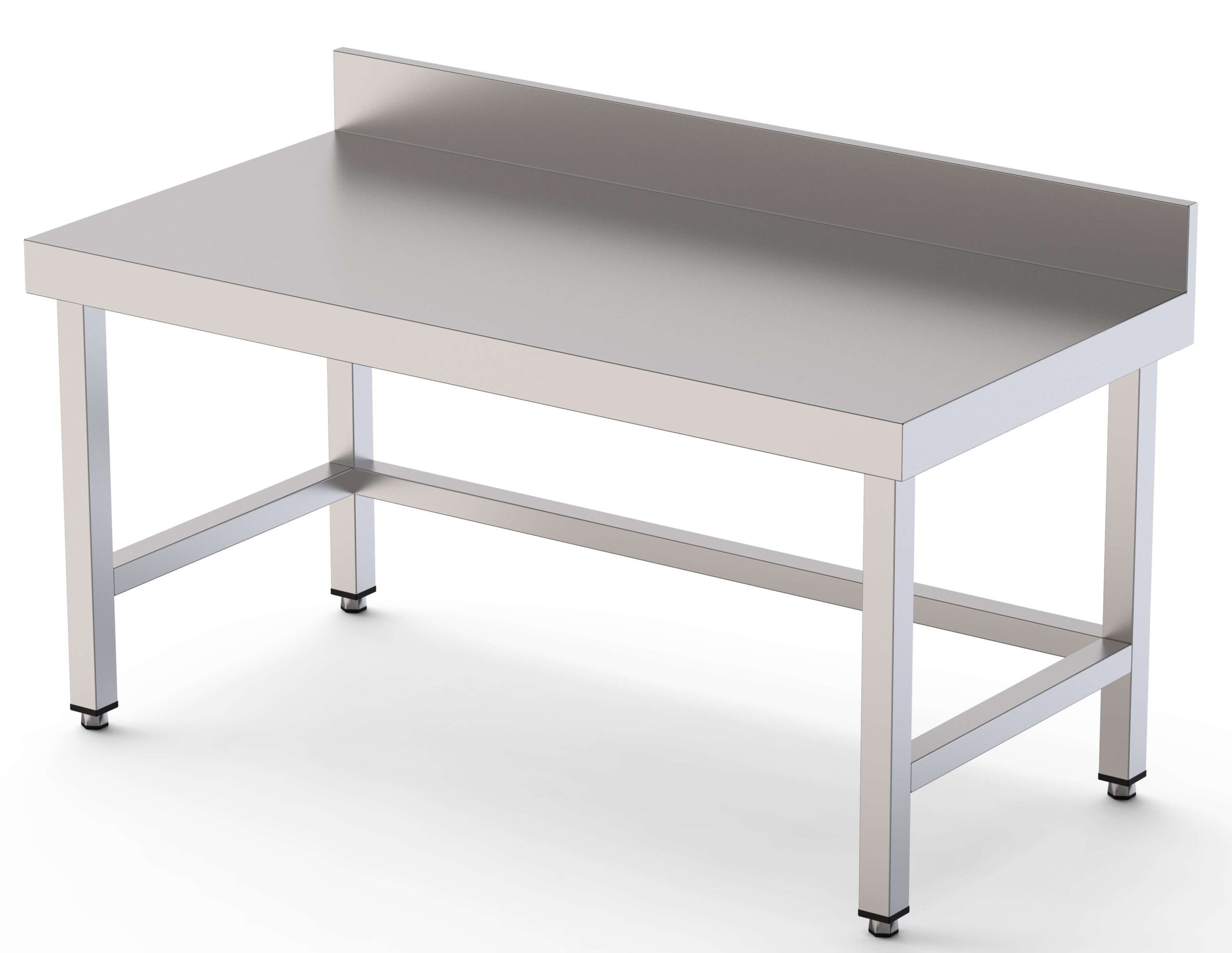 Mesa de Trabalho Mural Inox com Resguardo, 1500x600x600mm