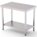 Mesa de Trabalho Central Inox 1300x700x850mm com Prateleira