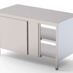 Mesa de Trabalho Central Inox com Portas Deslizantes