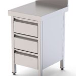 Bancada de Trabalho Mural Inox com Gavetas 500x600x850mm