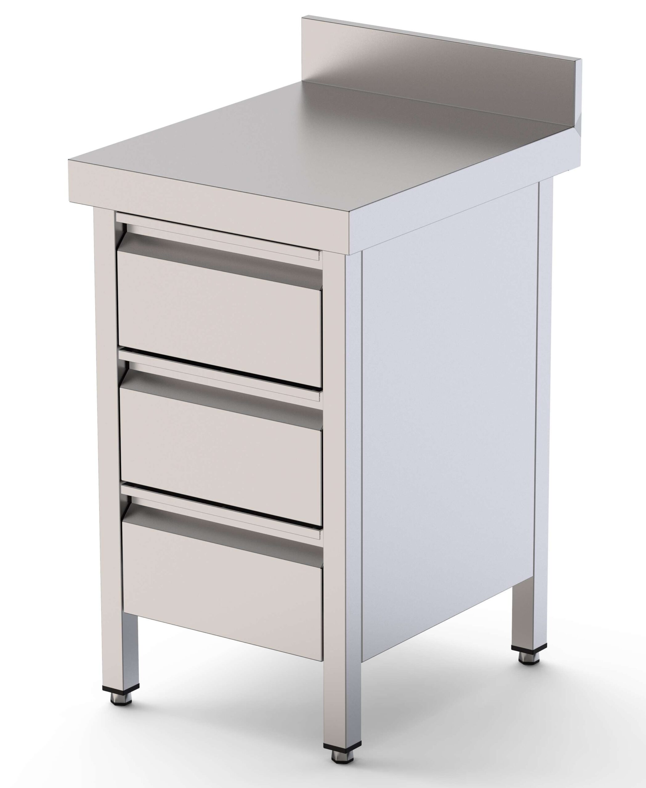 Mesa de Trabalho Mural Inox com Gavetas, 500x700x850mm