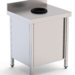 Mesa de Trabalho Mural Inox com Porta 700x700x850h mm