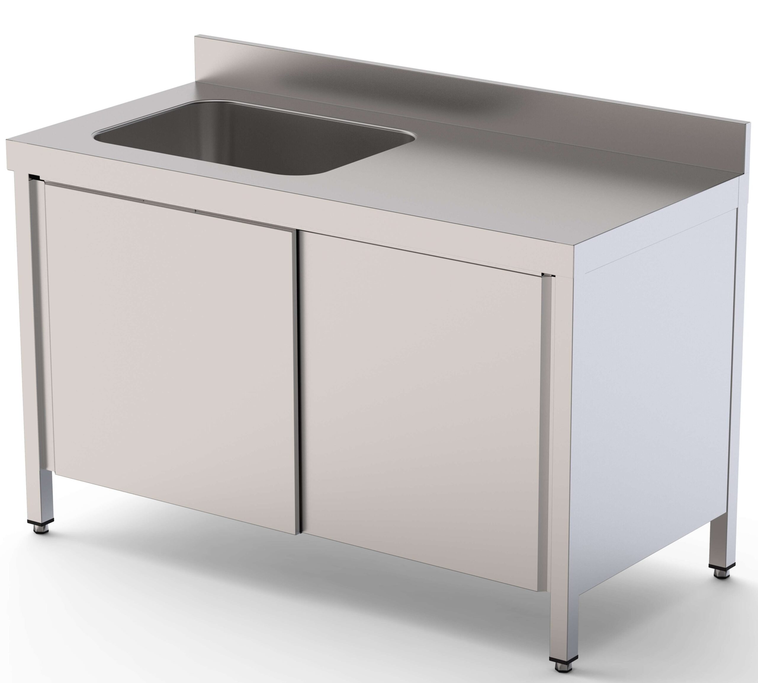 Mesa de Trabalho Inox Mural com Cuba Esquerda 1000x600x850mm
