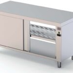 Mesa Estufa Central Inox 1400x700mm Porta Deslizante