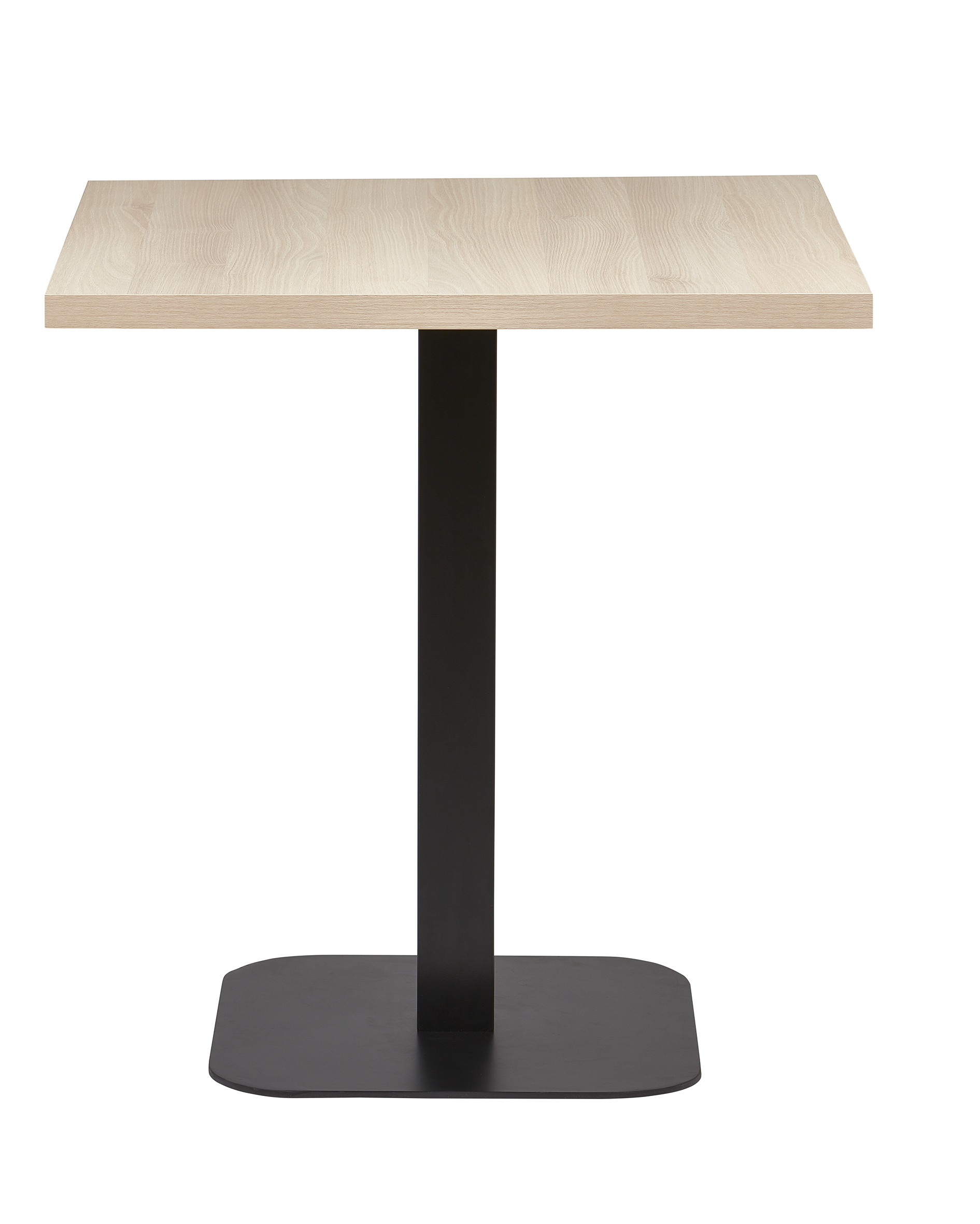 Mesa Interior com Armação Preta e Tampo Melamina Acácia 70x70cm