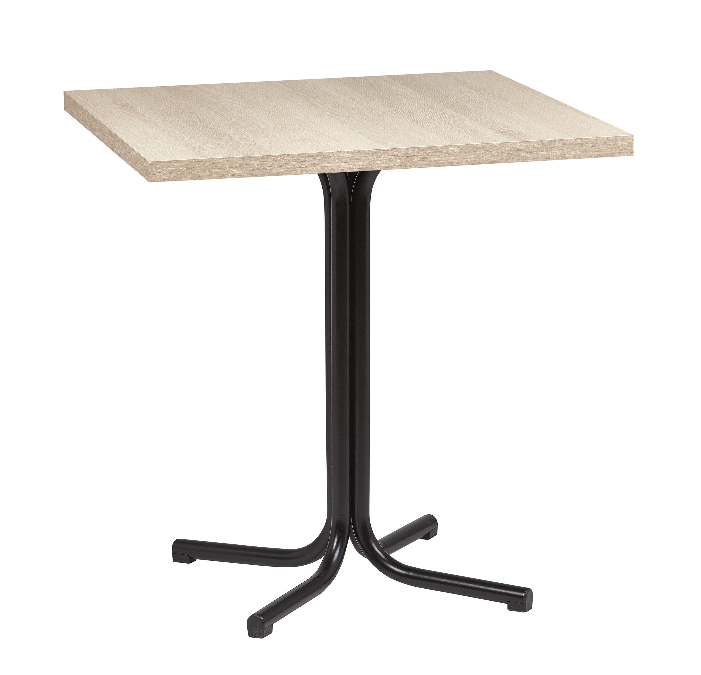Mesa Interior Melamina Acácia Estrutura Preta 70x70 cm