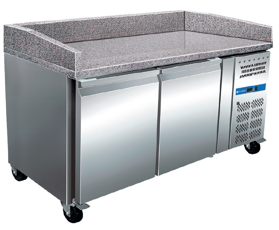 Mesa Refrigerada para Pizza 2 Portas com Tampo Mármore