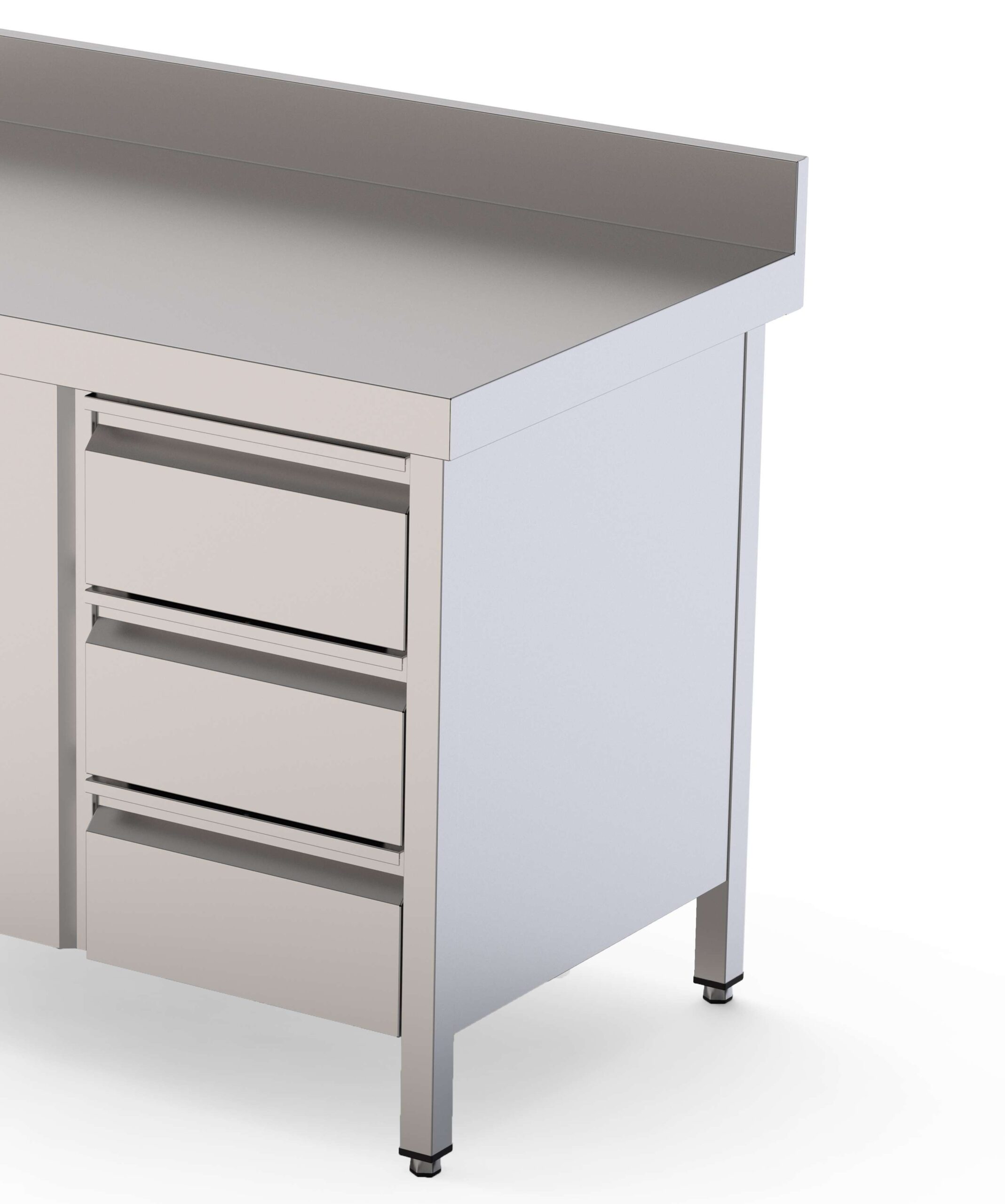 Módulo de Gavetas em Inox para Mesa 700 mm