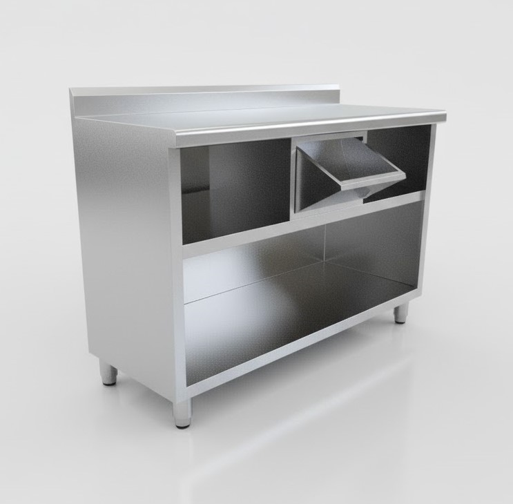 Mesa de Cafetaria com Tolva 150x60cm Profissional