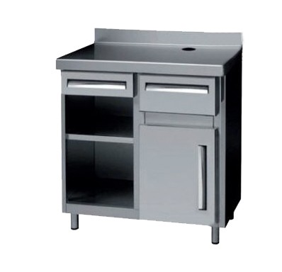Móvel de Prateleiras Inox com Tolva para Café 1000x600 mm