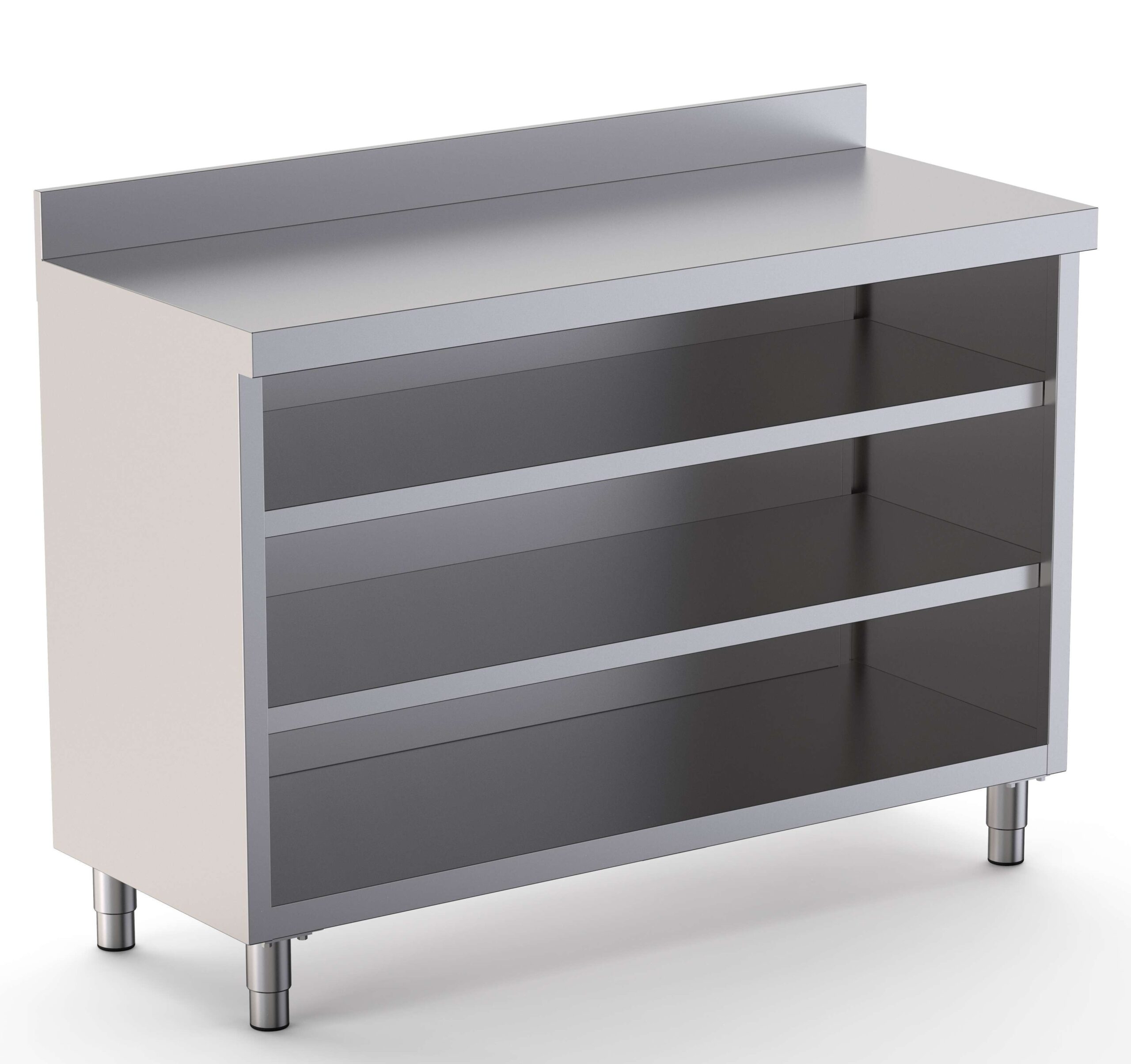Móvel de Prateleiras Inox Fundo 600 com 2 Prateleiras