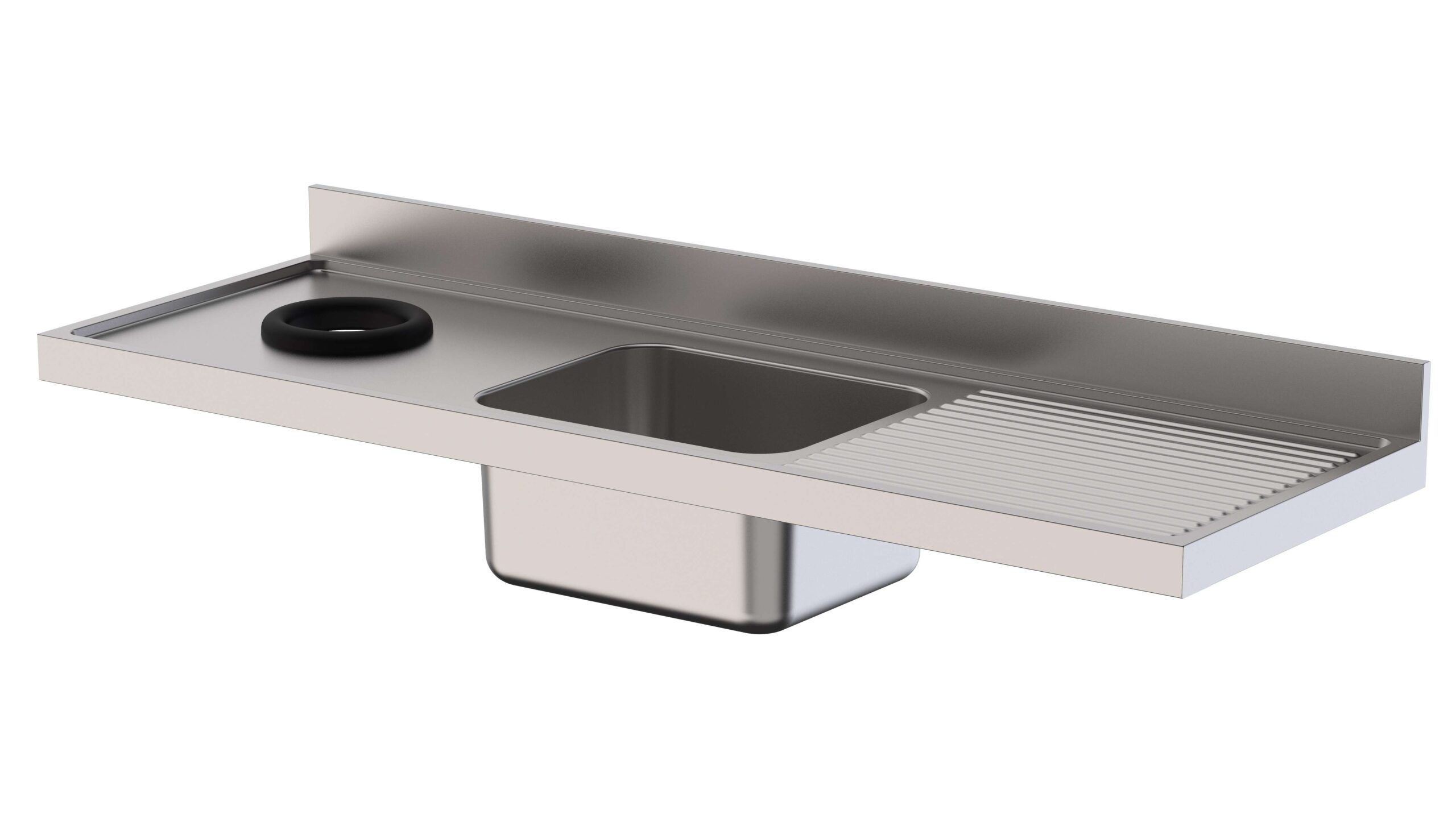 Lava-louça Inox 1 Cuba Direita com Aro Desbarazado Fundo 700 mm