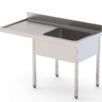 Lava-louça Inox Industrial 1 Cuba Direita para Máquina 1400x700x850h mm