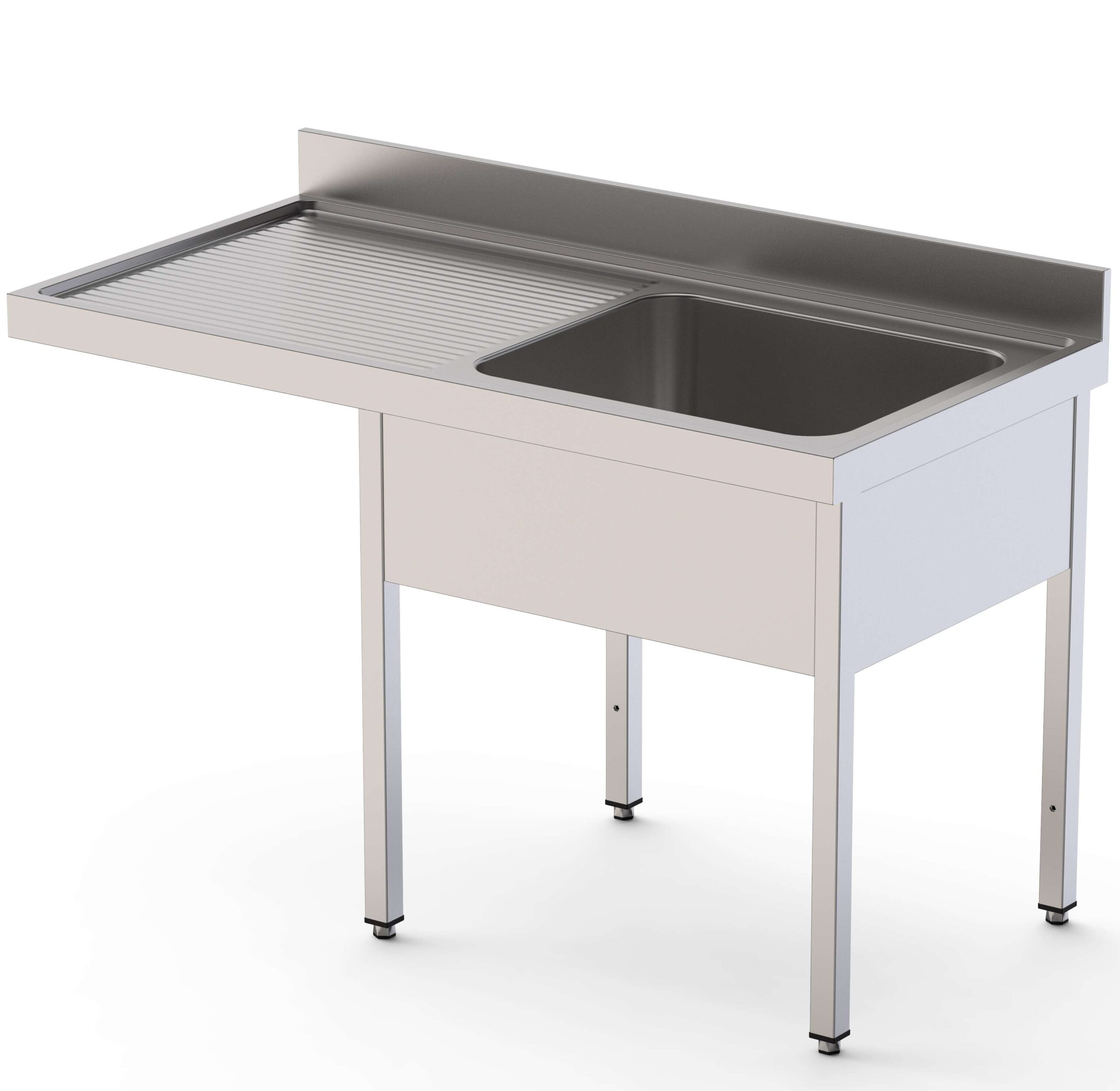 Lavadouro Inox c/ Cuba Direita p/ Máquina de Loiça 1400mm