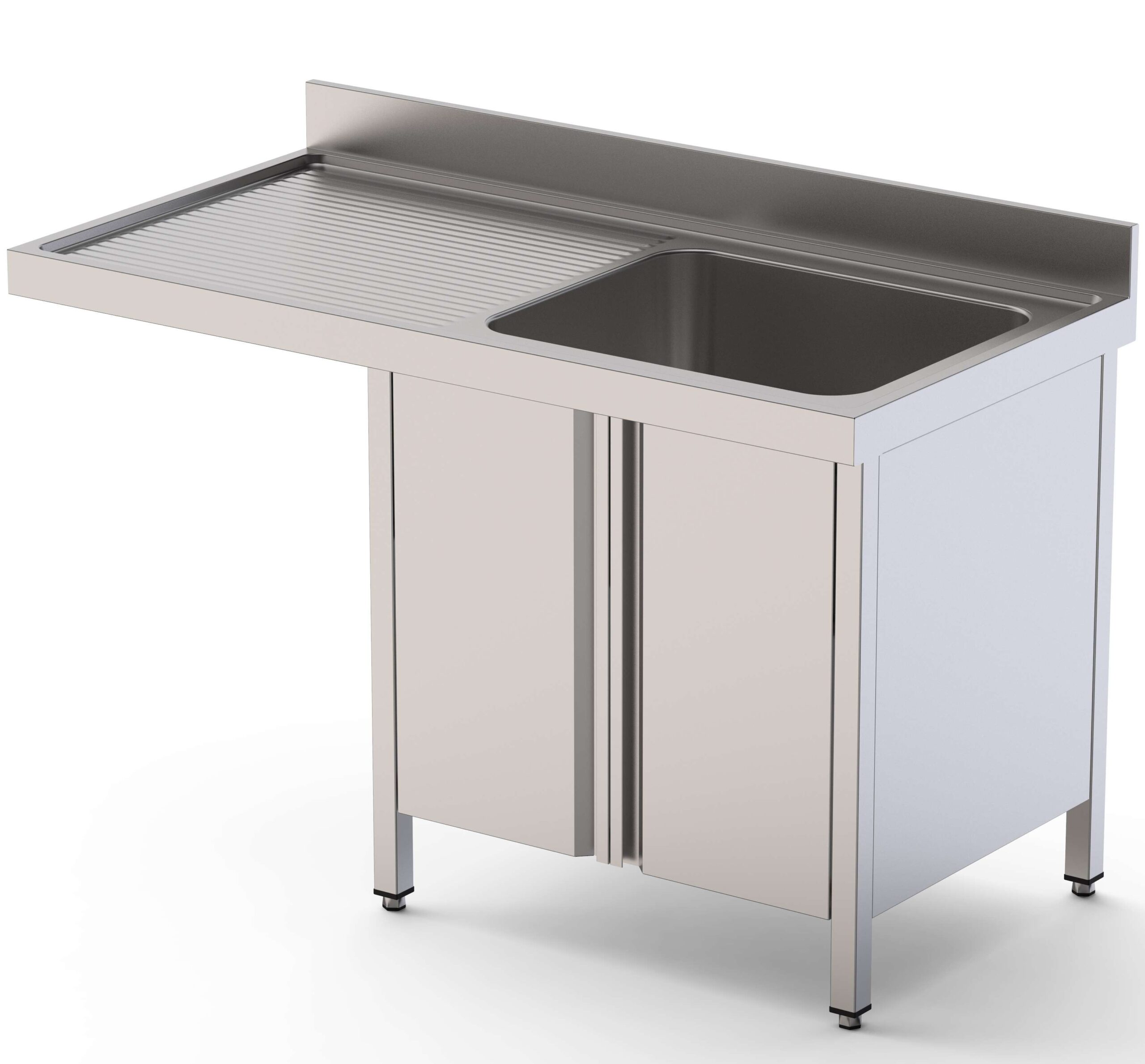 Lavadouro Inox 1 Cuba Esquerda Portas 1200x600x850mm