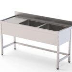Bancada Lava-Loiça Inox 2 Cubas Direita 2000x600x850mm