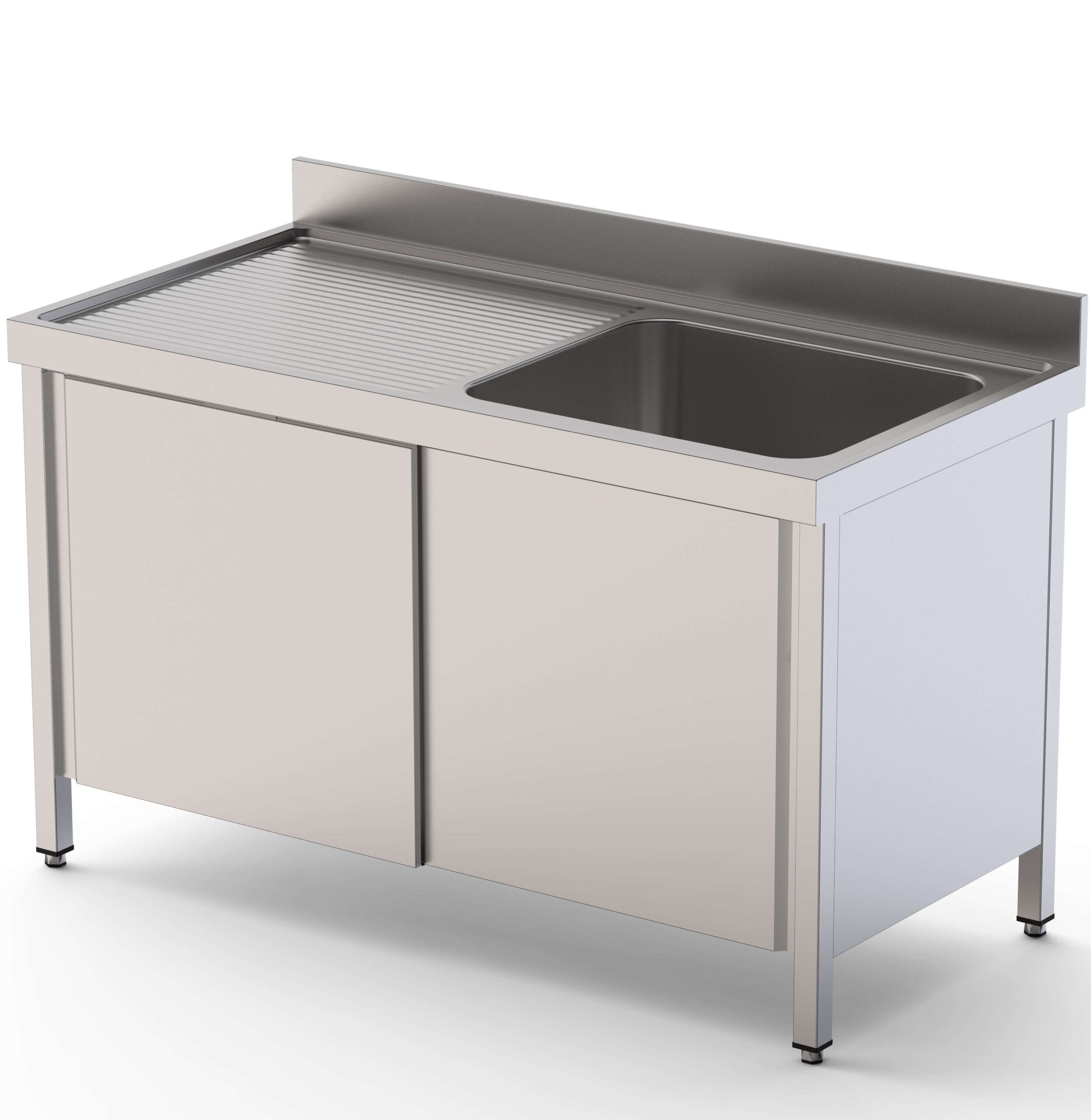 Lavadouro Inox Duplo com Portas de Correr 1400x600 mm