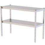 Móvel de Prateleiras Inox Duplo para Bancada 1100x350x650mm