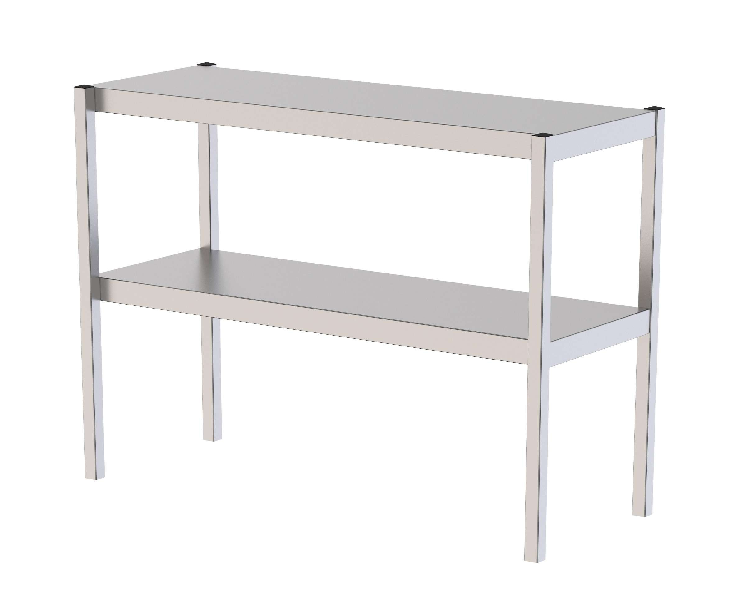 Prateleira de Sobremesa Dupla em Aço Inox 1500x350x650 mm