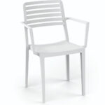 Cadeira de Exterior Polipropileno Reforçado Branco ROW 2
